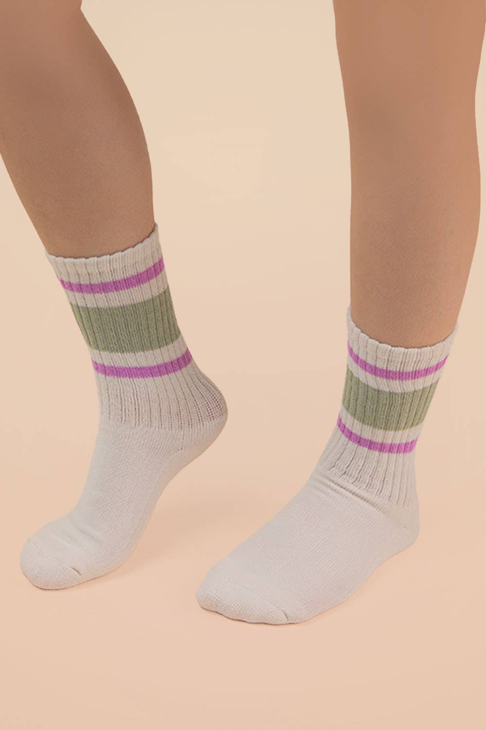 SC10045C - Color Block Crew Socks