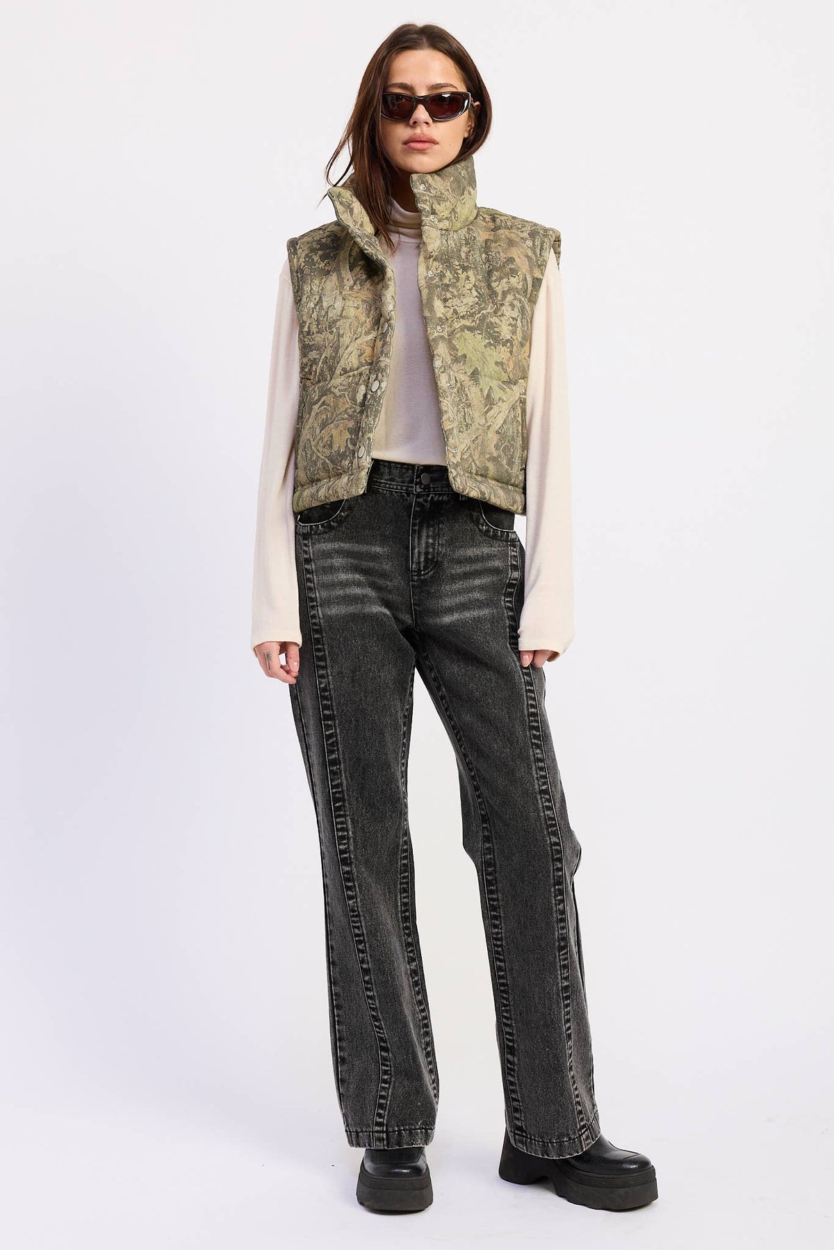 Camo Print Puffer Vest