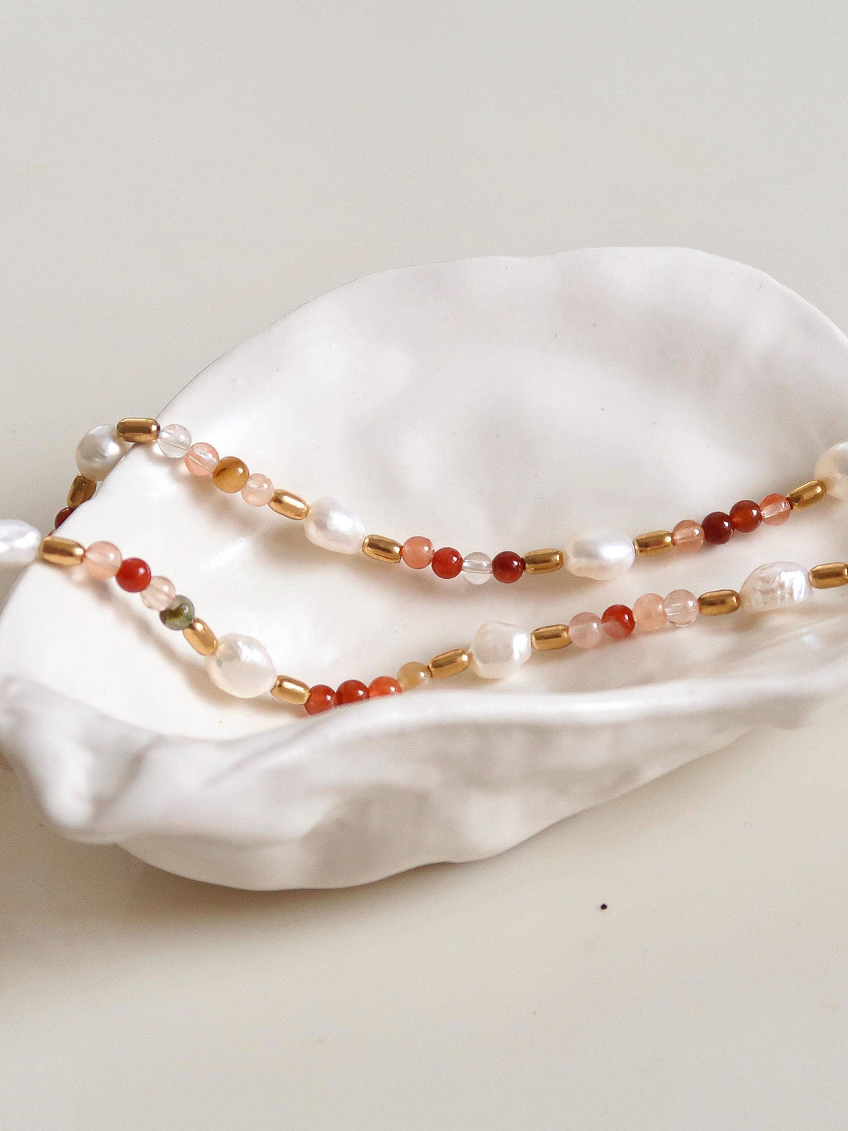 18K Non-Tarnish Bohemian Stone and Bead Bracelet