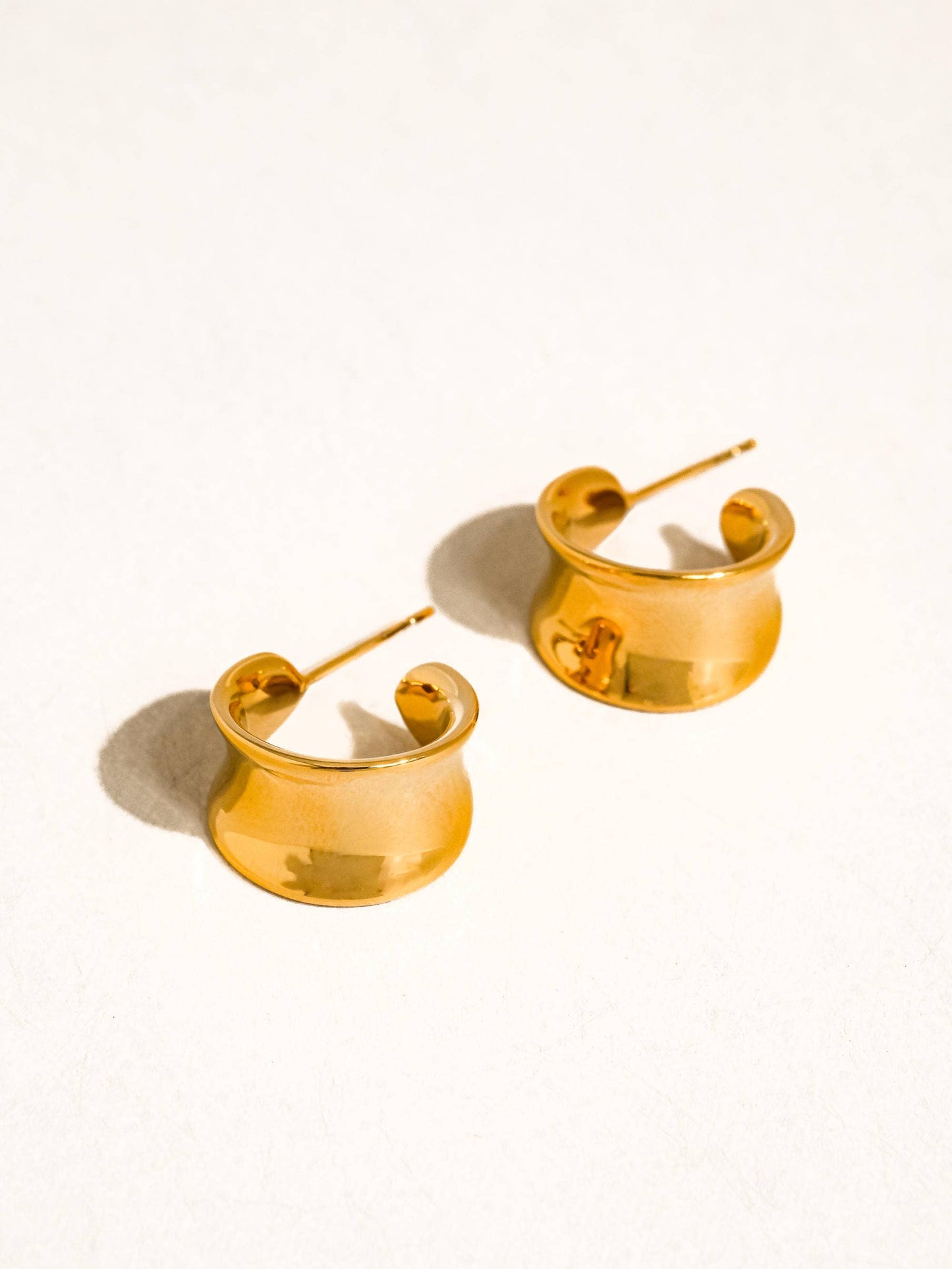 Yvaine Non-Tarnish Wide Dome Hoop Earrings