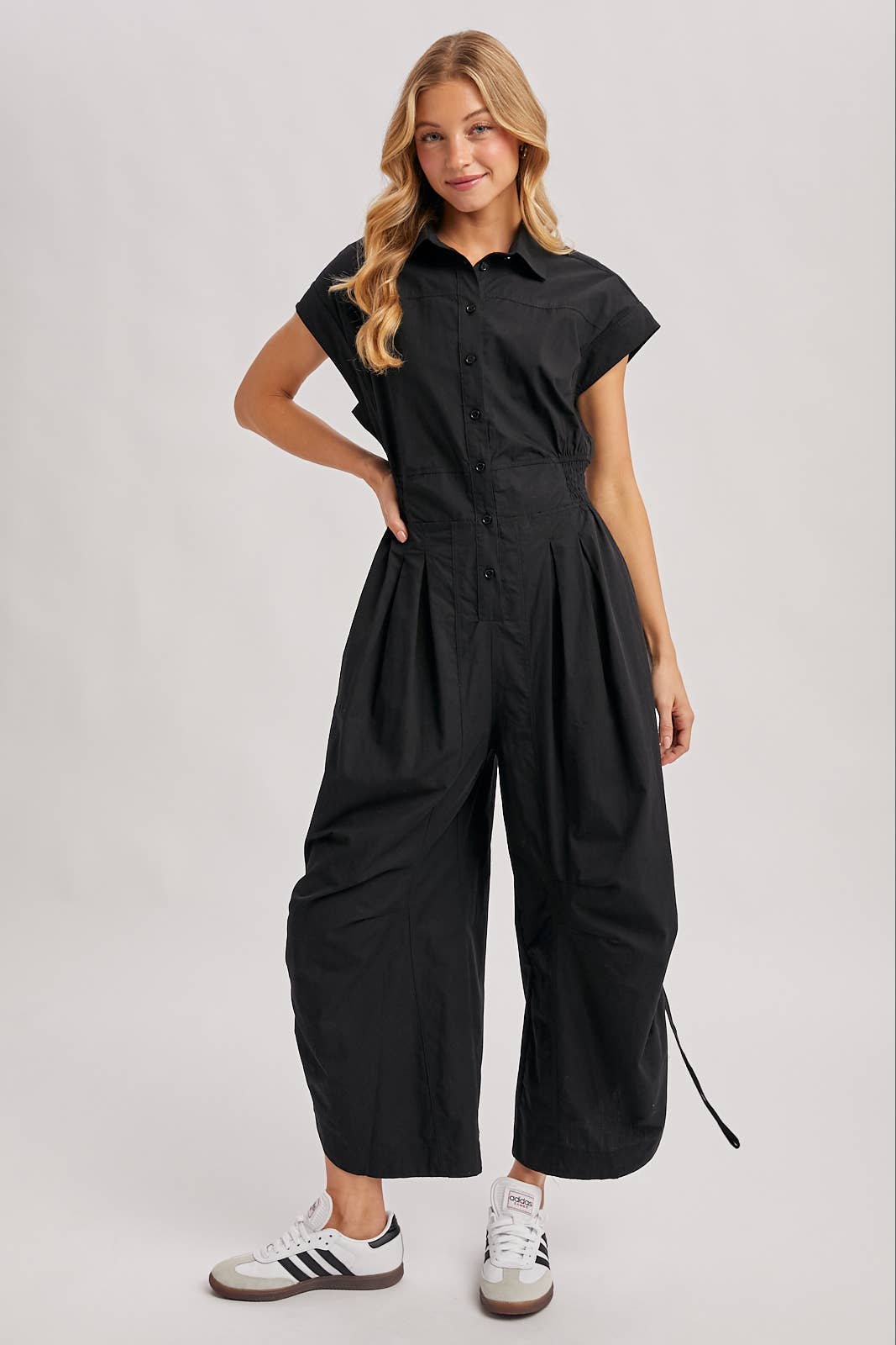 Button Down Utility Jumpsuit