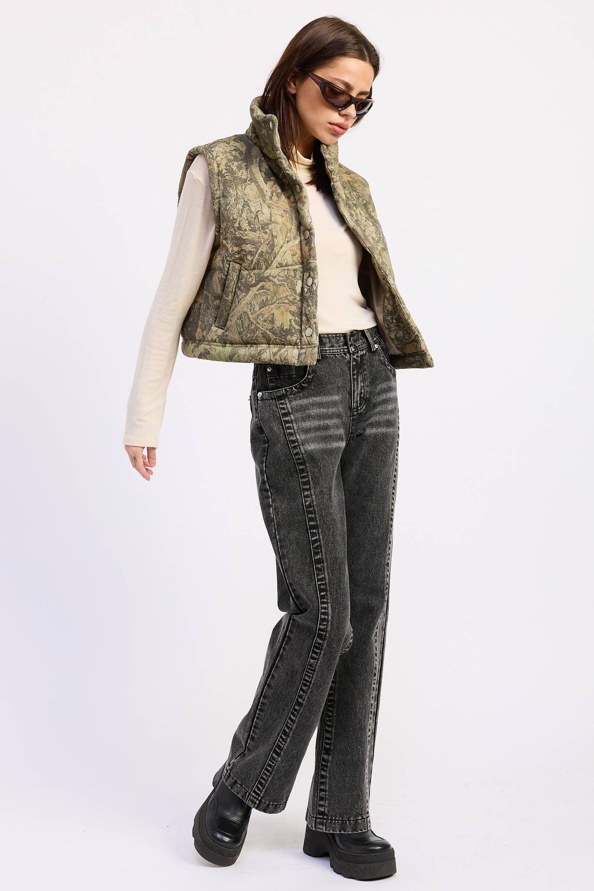 Camo Print Puffer Vest
