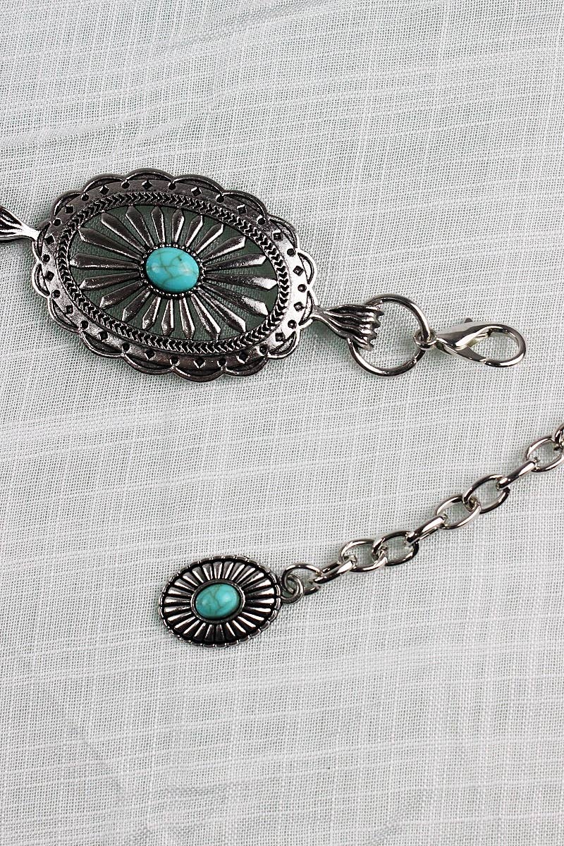 Vintage Turquoise Chain Belt – Classic Western Elegance