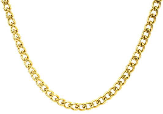 Men's 5mm Gold Stainless Steel Miami Cuban Link 24" Chain Necklace With Box Lock