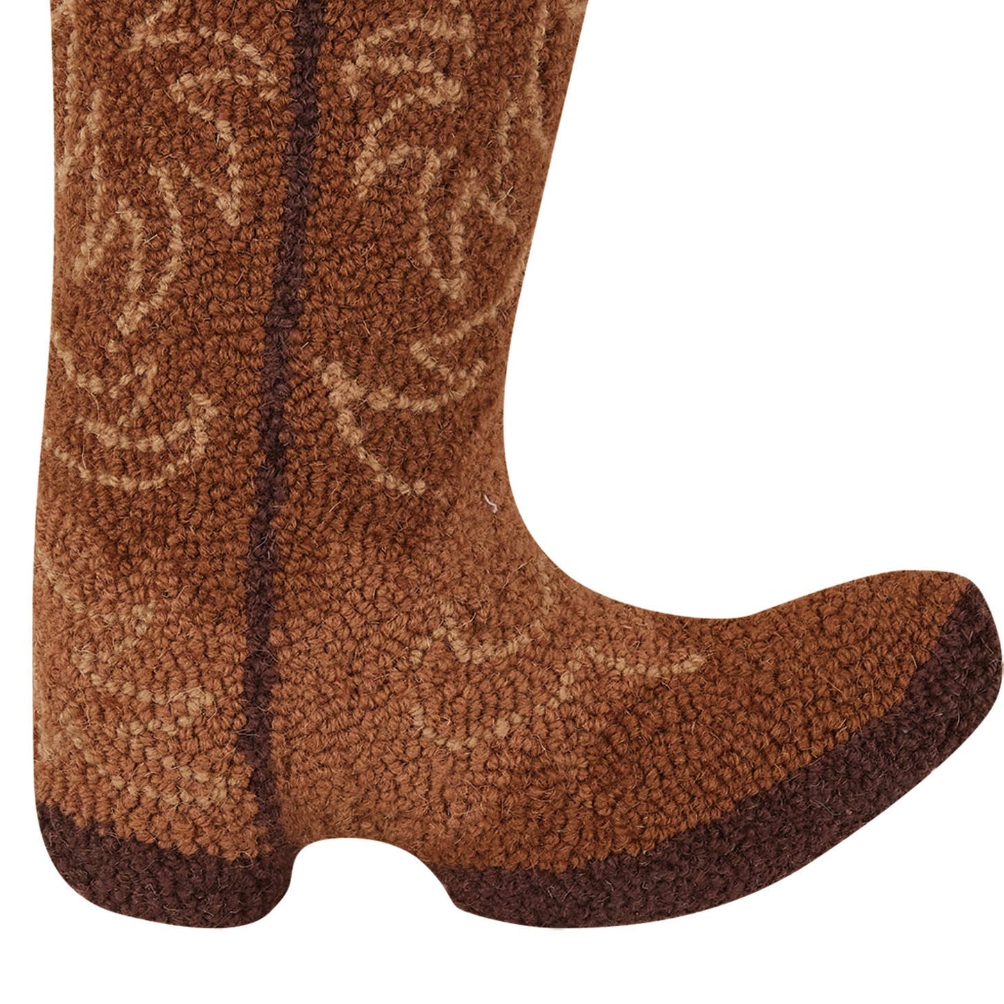 Brown Cowboy Boot Hook Pillow
