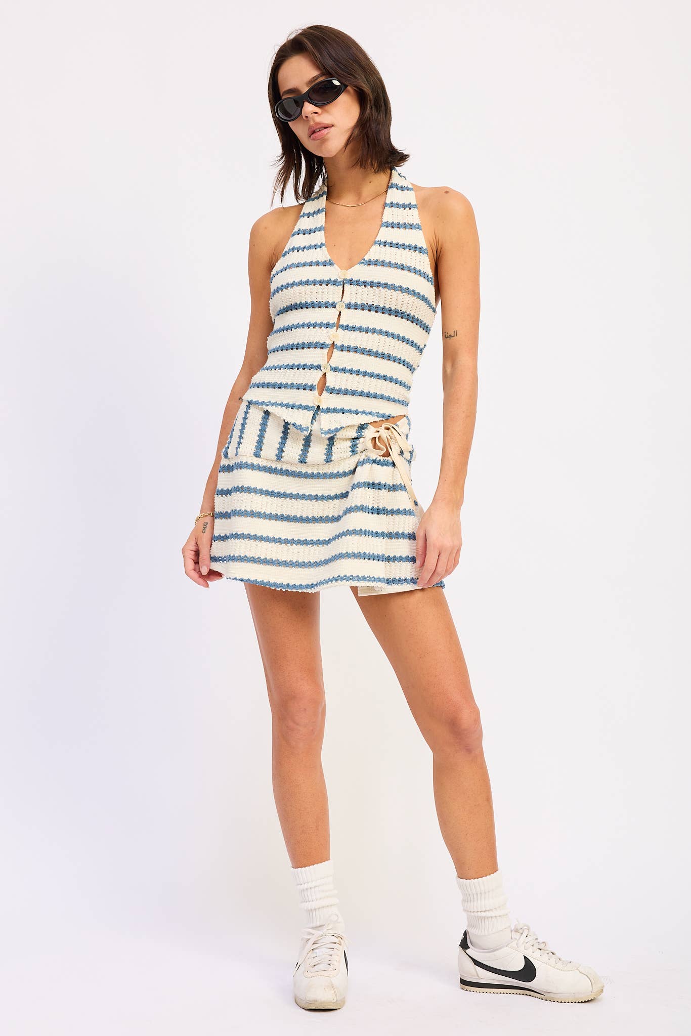 Striped Knit Halter Top