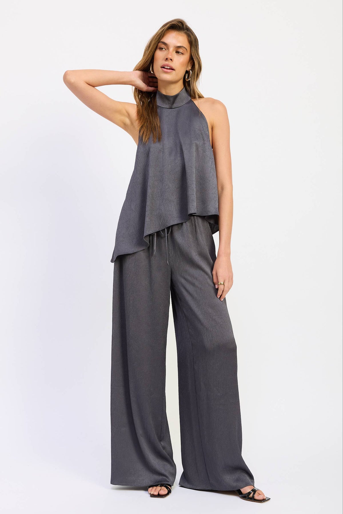SATIN DRAWSTRING PANTS