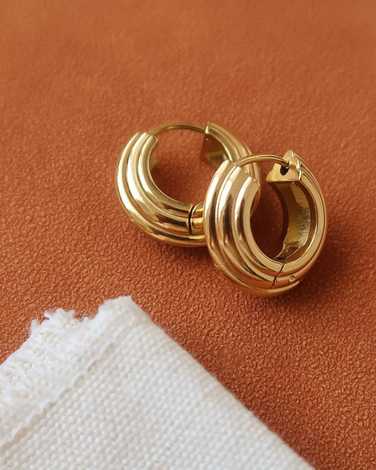 Juliette 18K Gold Non-Tarnish Chunky Hoop Earrings