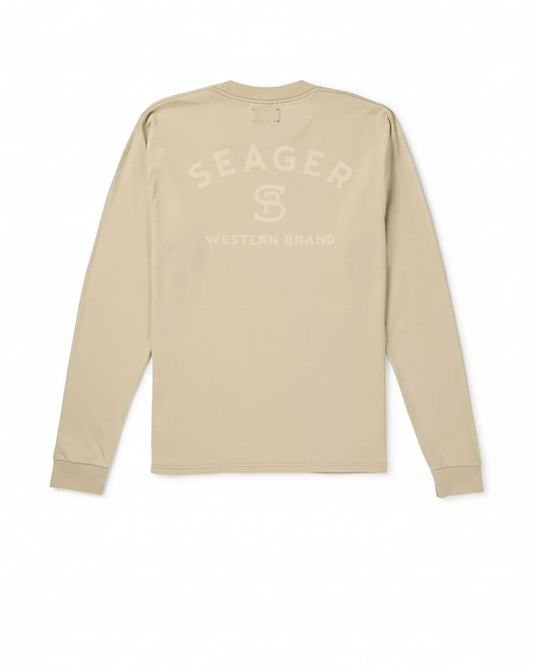 Cream Branded Long Sleeve Tee