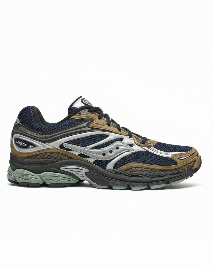 Brown & Navy Saucony Progrid Omni 9