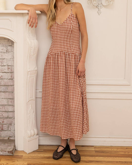 Gingham Sweetheart Midi Dress