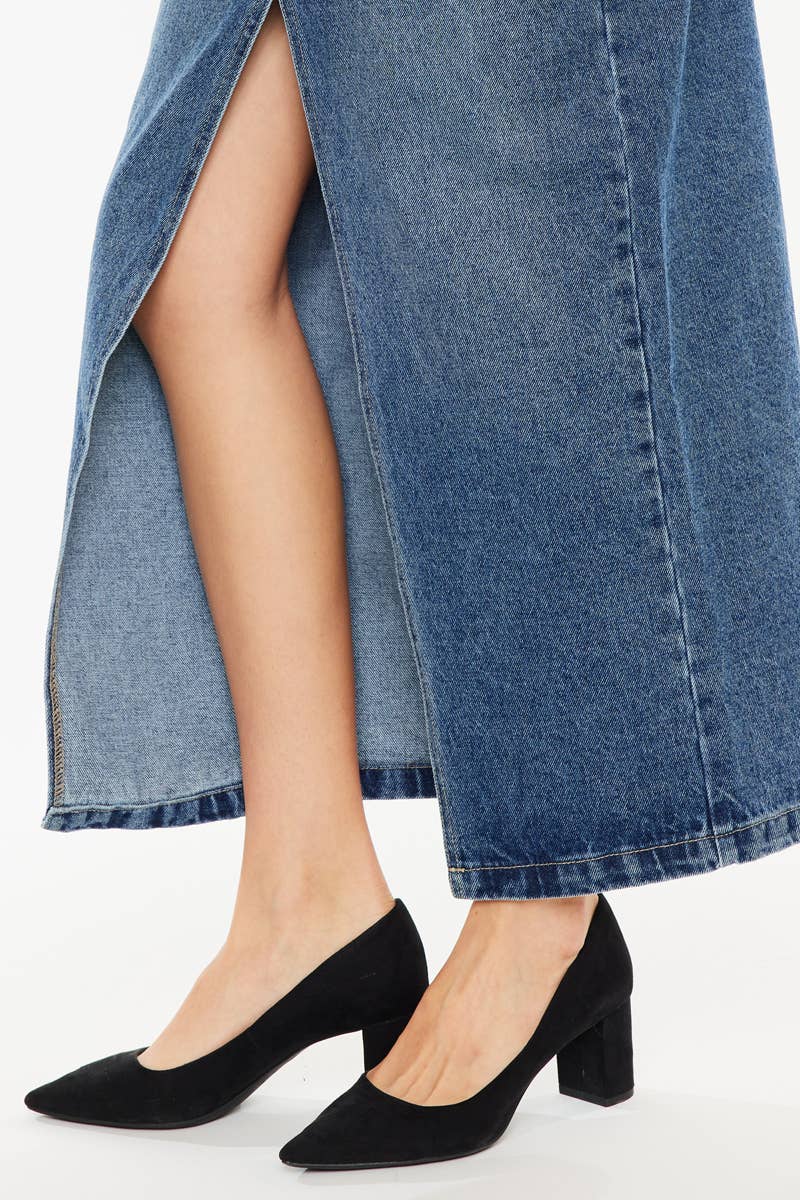 90'S Denim Maxi Skirt