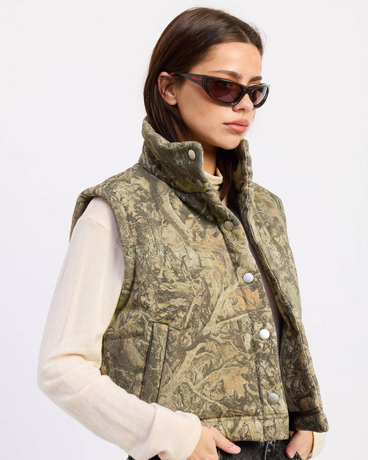 Camo Print Puffer Vest