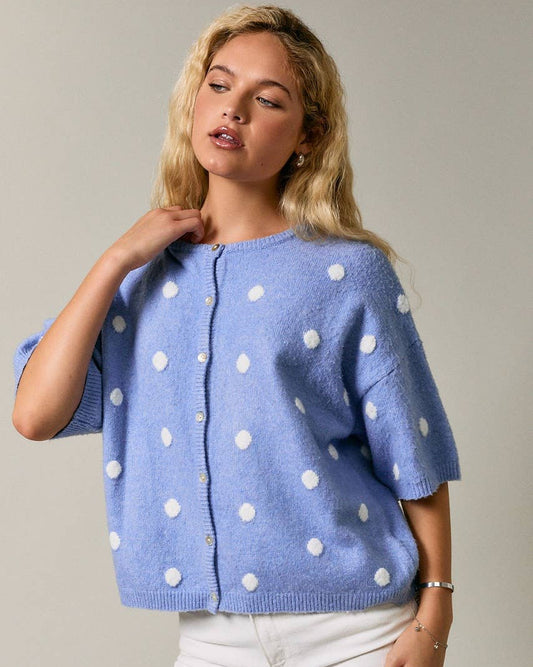 Polka Dot Sweater Cardigan