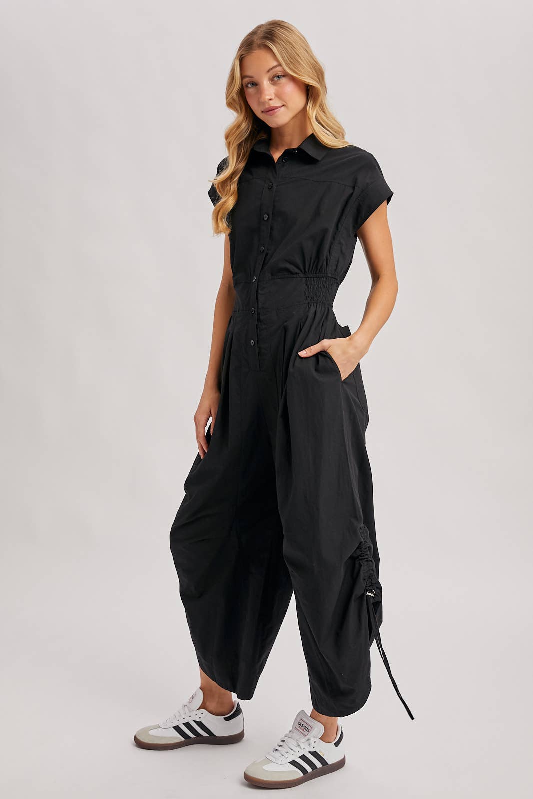 Button Down Utility Jumpsuit