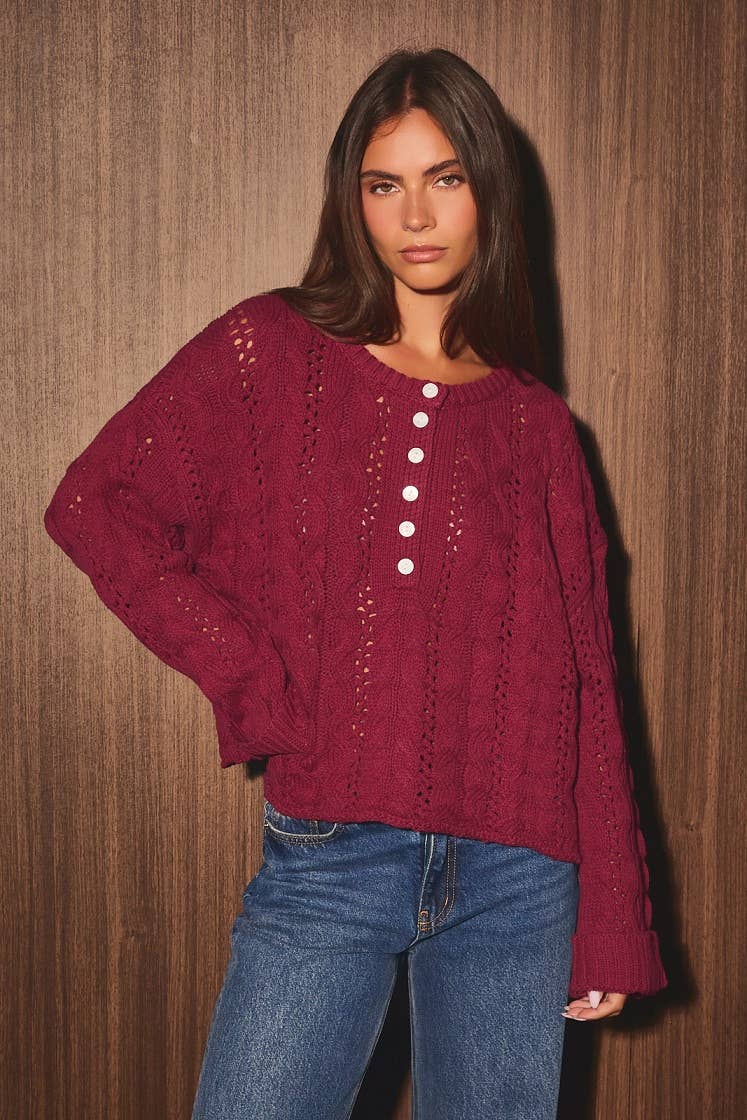 CABLE KNIT SWEATER TOP