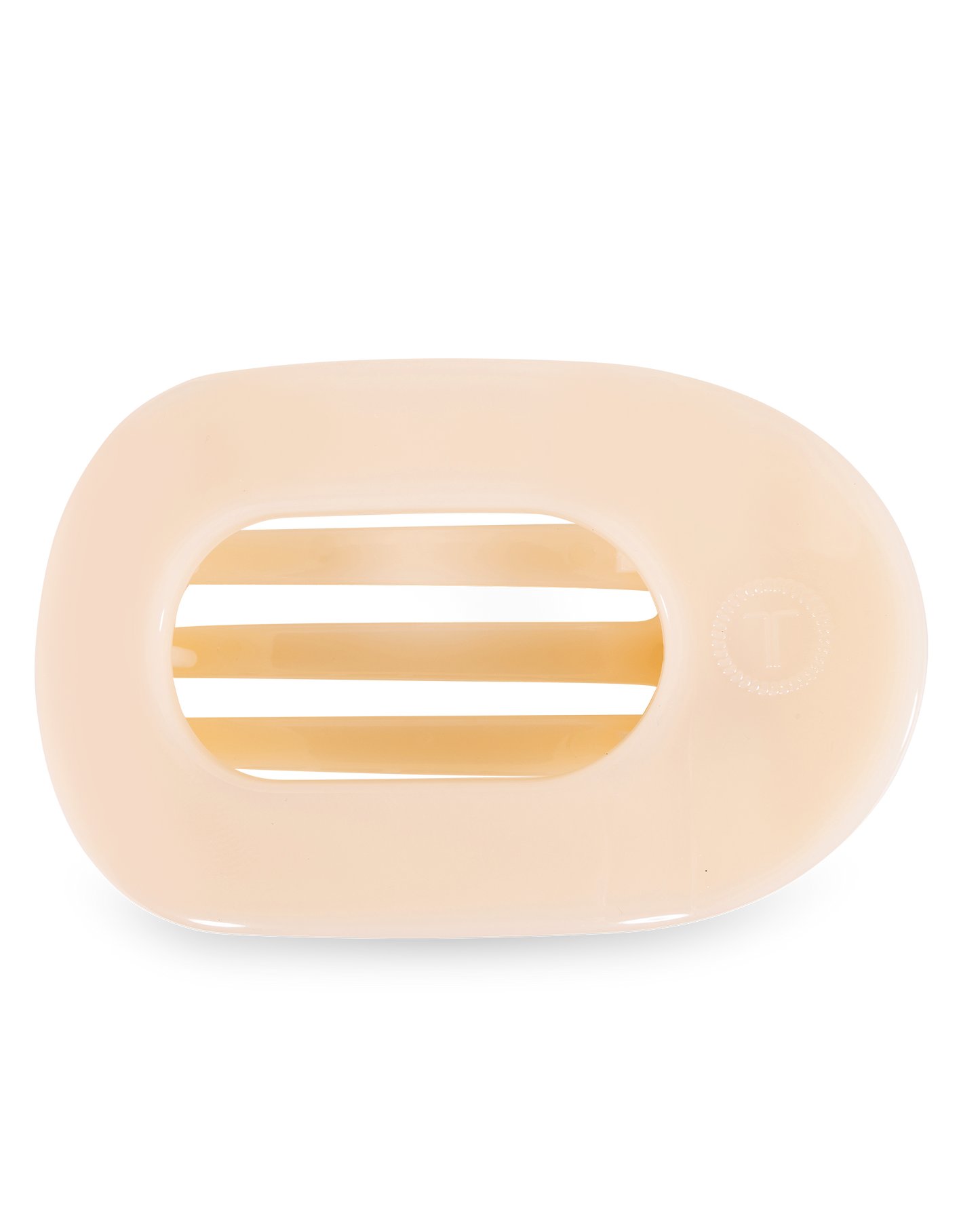 Almond Beige Round Flat Hair Clip | Large