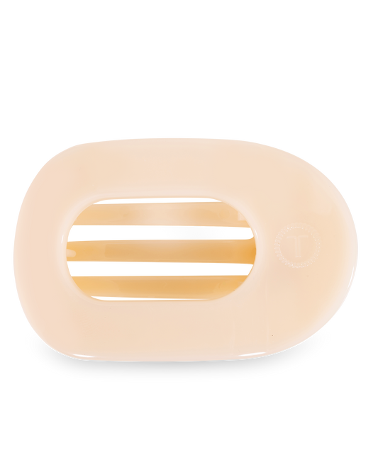 Almond Beige Round Flat Hair Clip | Large