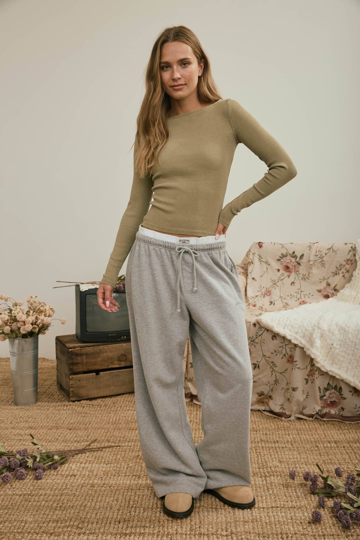 Boat Neck Knit Long sleeve