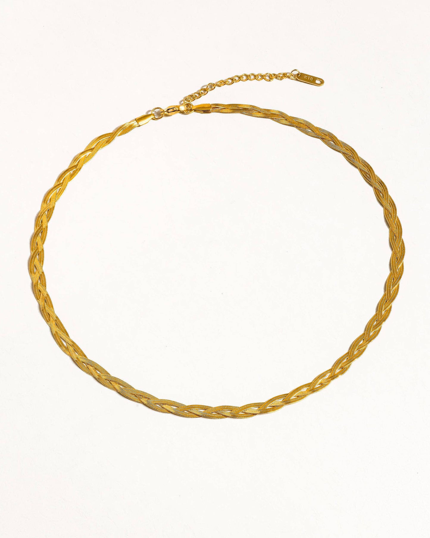 Vedette 18K Gold Non-Tarnish Braided Snake Chain Necklace