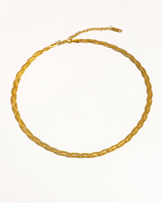 Vedette 18K Gold Non-Tarnish Braided Snake Chain Necklace