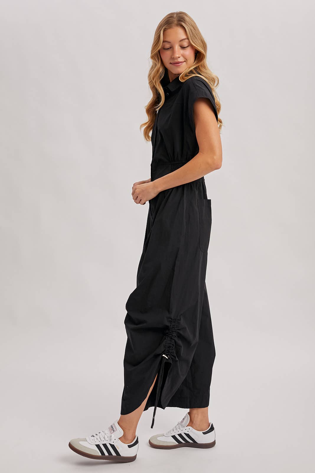 Button Down Utility Jumpsuit