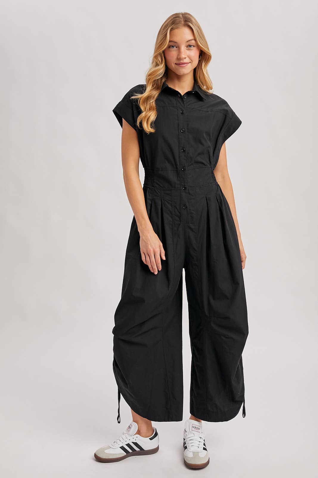 Button Down Utility Jumpsuit