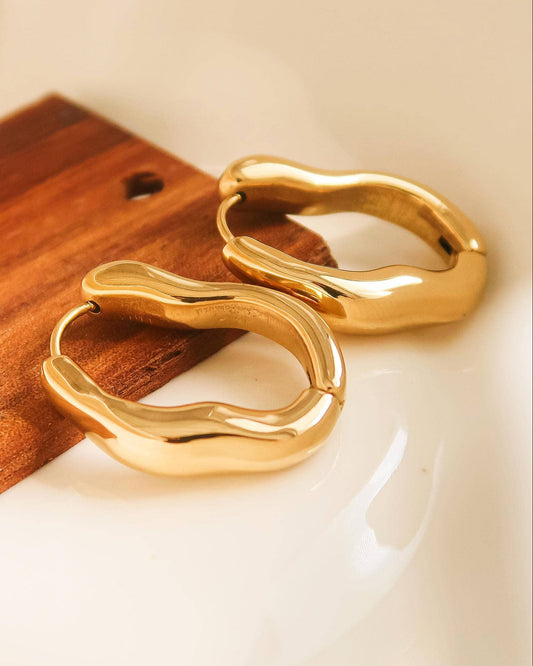 Darcy 18K Gold Non-Tarnish Oval Hoop Earring