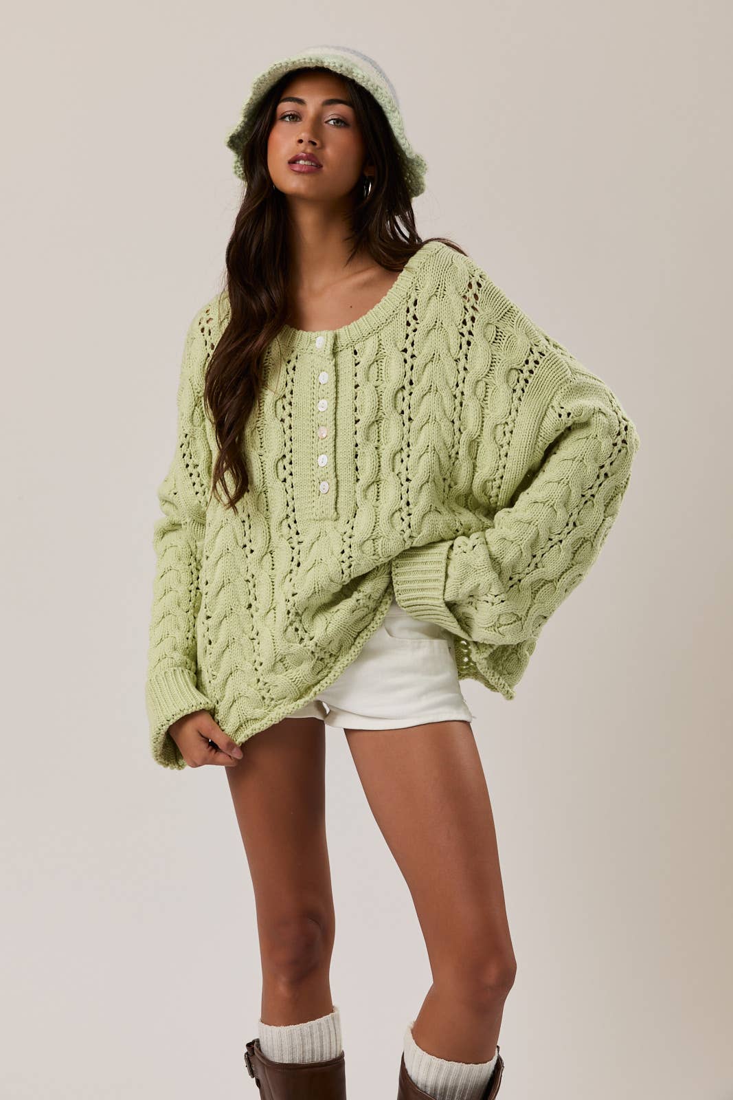 CABLE KNIT SWEATER TOP