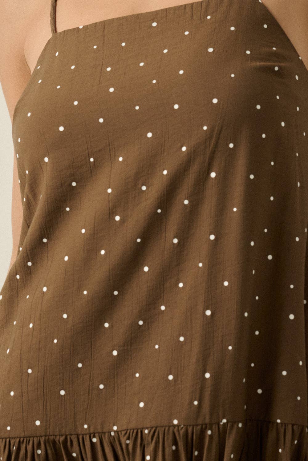 Polka Dot-Print Drop-Waist Cami Maxi Dress