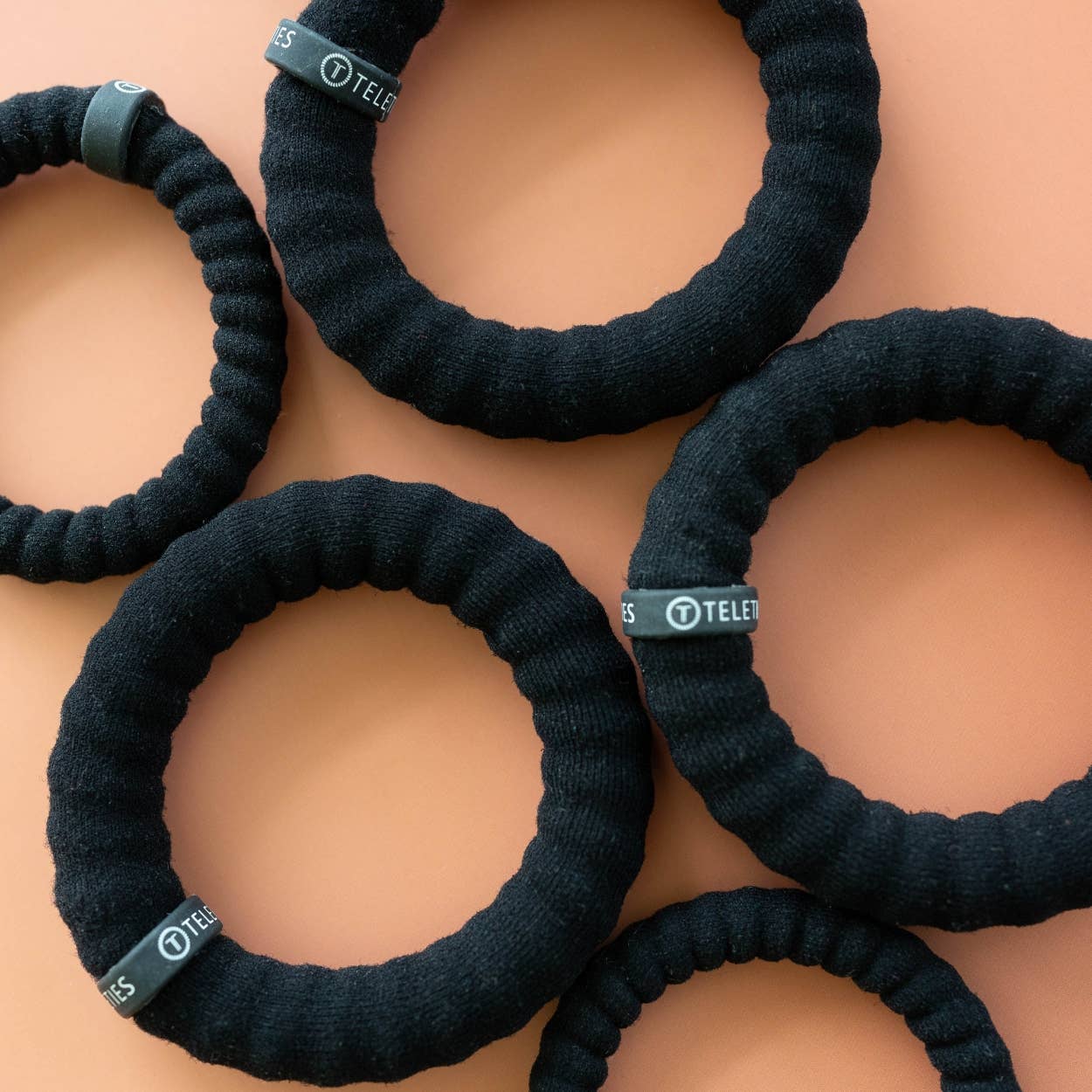 Jet Black Nylon Hair Ties | Small