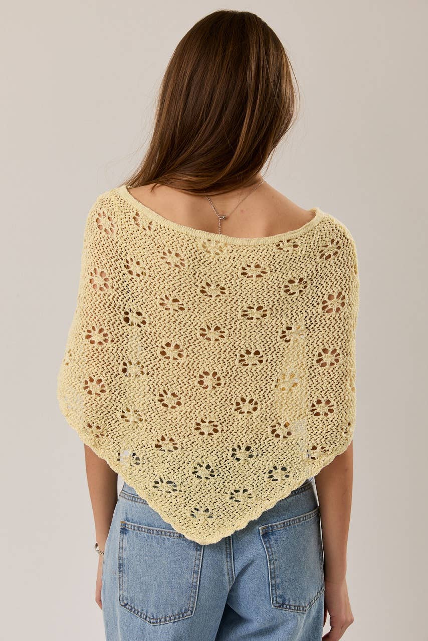 OPENWORK DETAIL SWEATER PONCHO