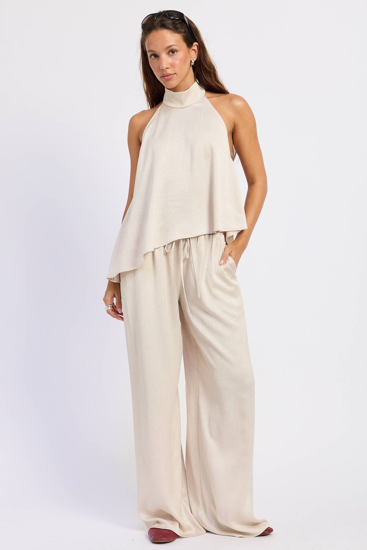 SATIN DRAWSTRING PANTS