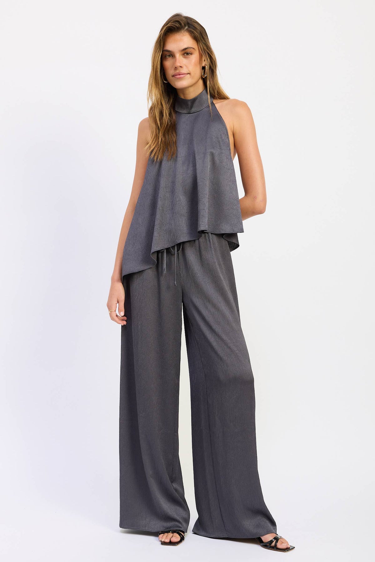 OPEN BACK ASYMMETRICAL HALTER TOP