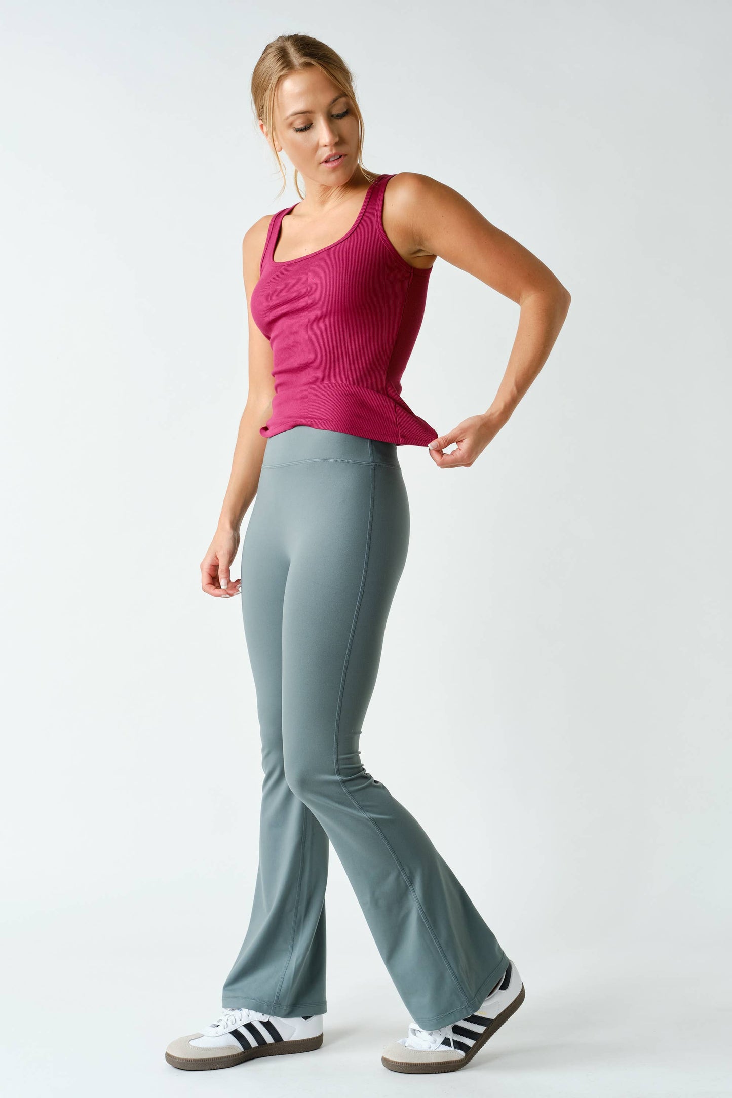 Square Neck Ribbed Tank Top