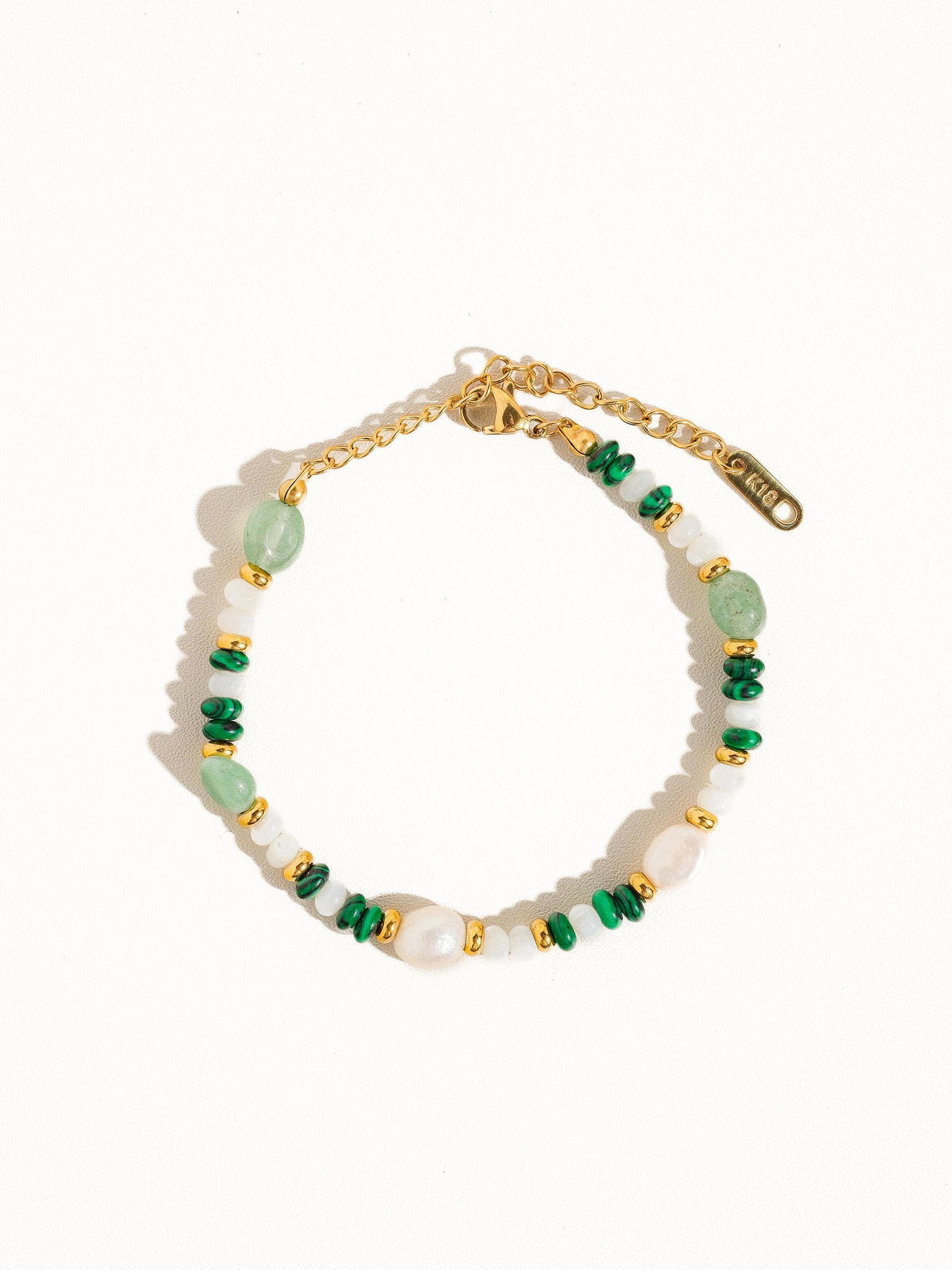 18K Non-Tarnish Bohemian Stone and Bead Bracelet