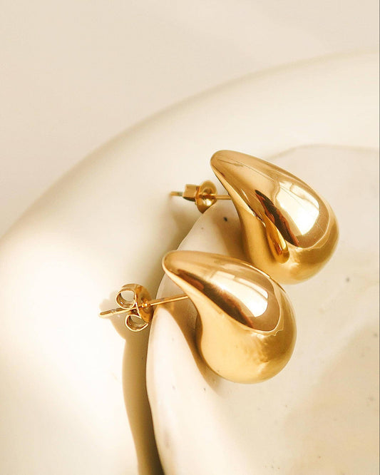 Colette 18K Gold Non-Tarnish Large Huggie Droplet Earring