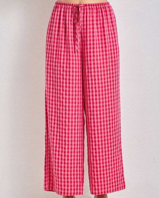 Gingham Wide Leg Pants