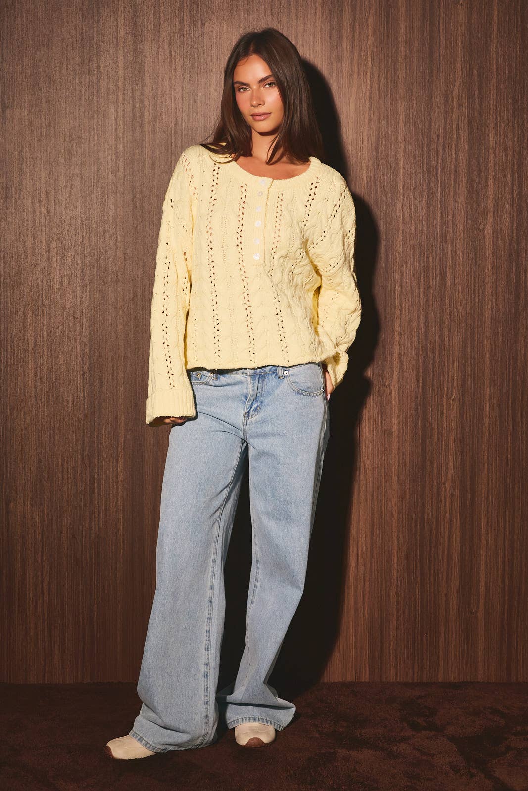 CABLE KNIT SWEATER TOP