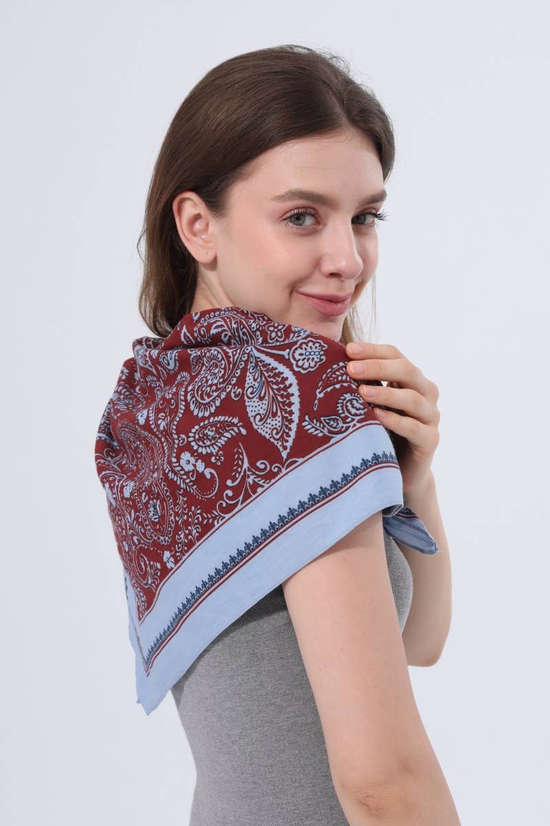 Paisley Print Multi‑wear Bandana Scarf