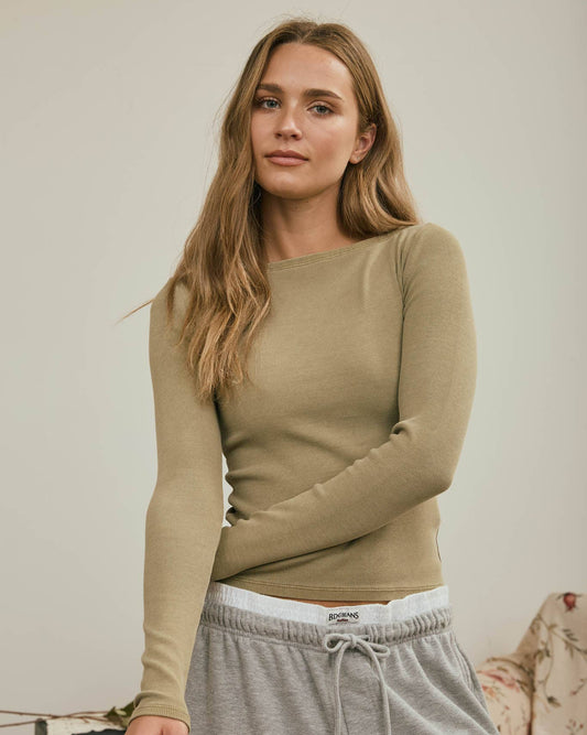 Boat Neck Knit Long sleeve