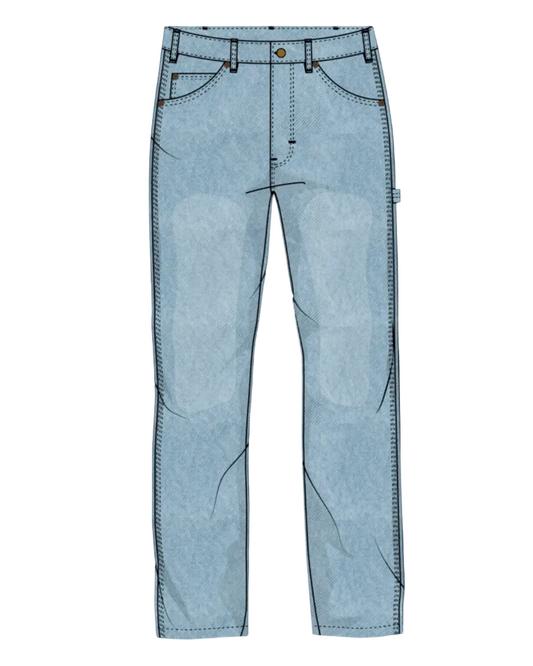 Light blue jeans on a transparent background